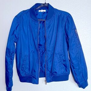 La Hearts Vibrant Blue Bomber Jacket